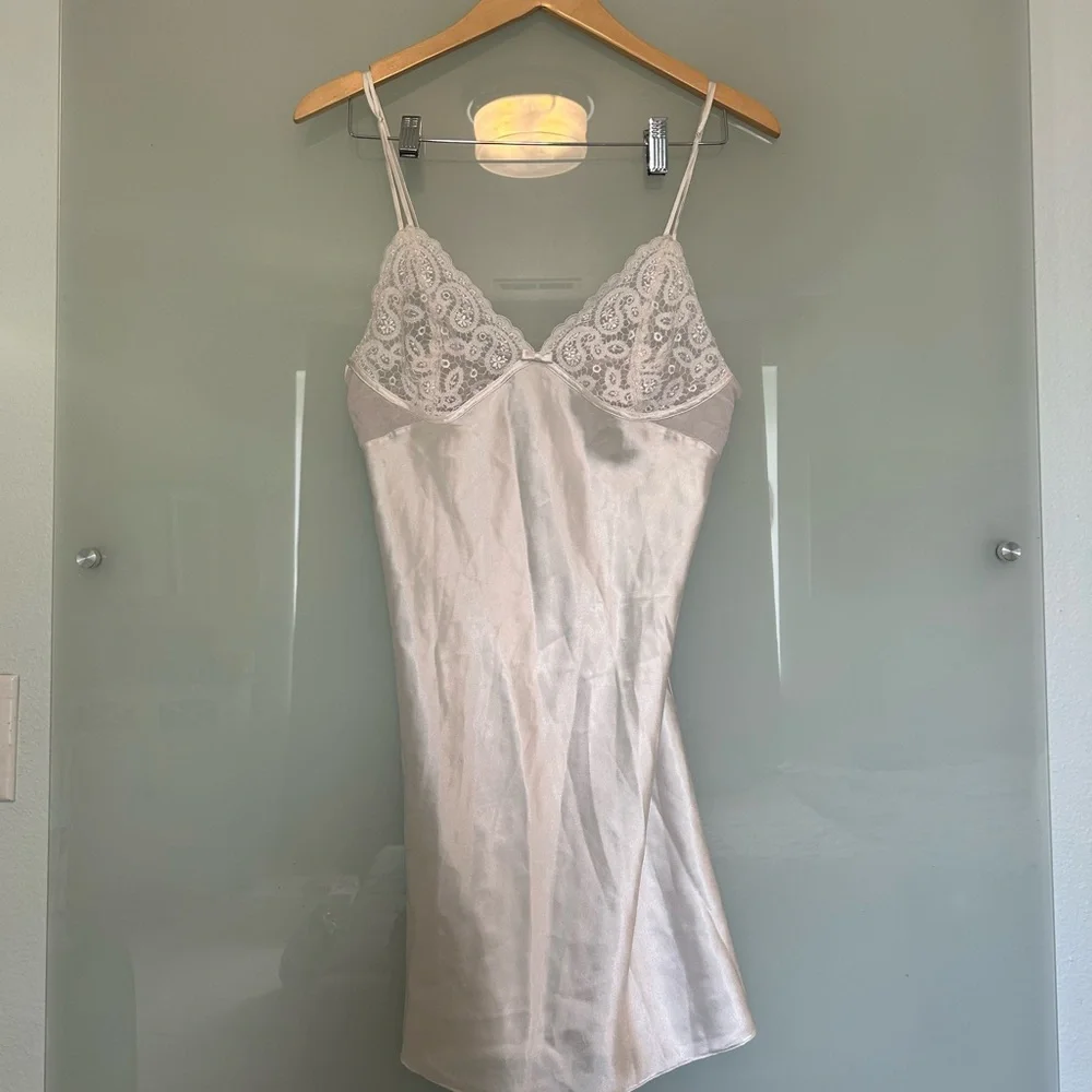 Oscar de la Renta White Slip Dress - Picture 1 of 7